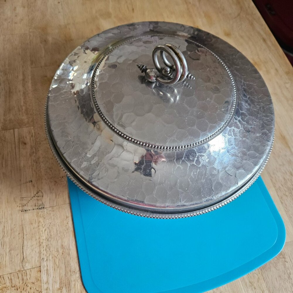 Vintage BW BUENILUM Aluminum Serving Dish wit Decorative Twisted Handle Lid